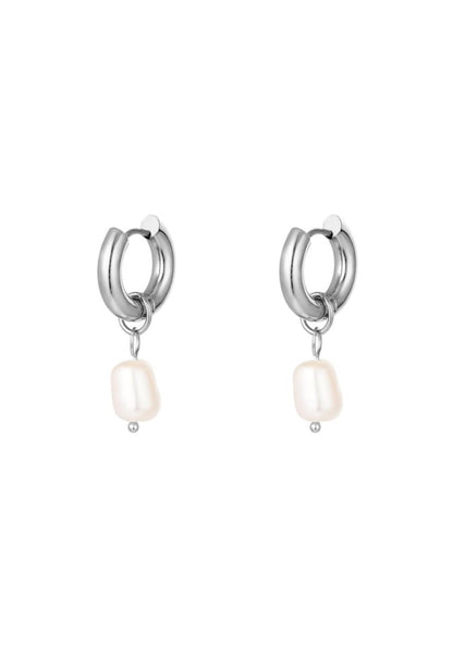 Pearl hoop earrings