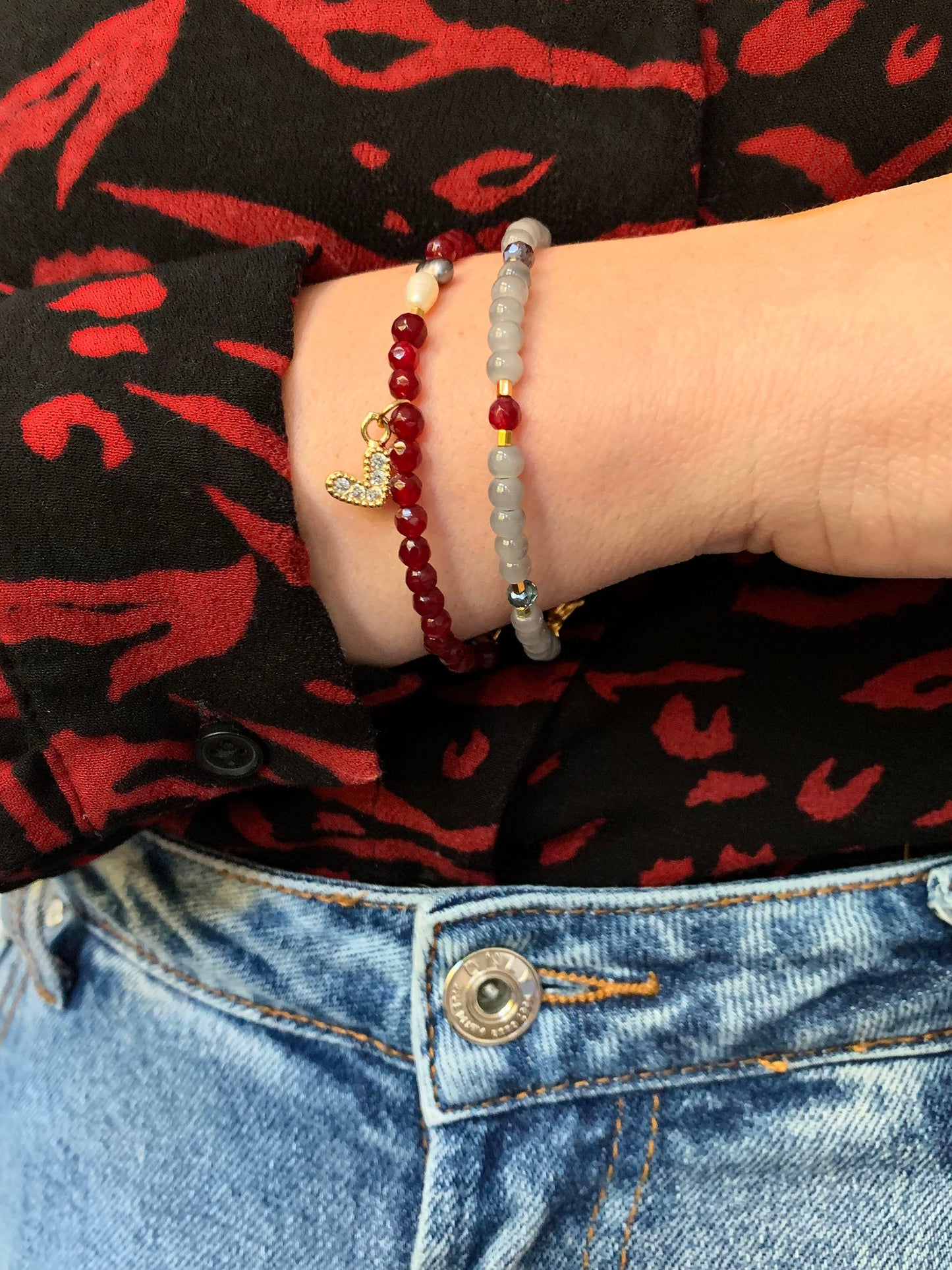 Red chalcedony bracelet