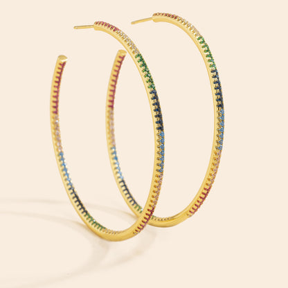 Rainbow maxi hoops