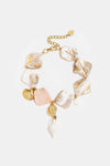 Bracelet with shells and sea charms beige