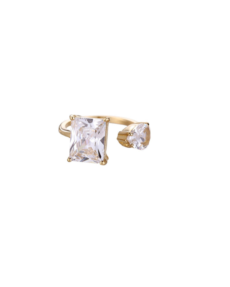 Pear square diamond ring