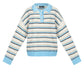 Knitted polo sweater with stripes