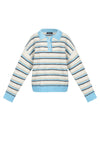 Knitted polo sweater with stripes