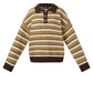 Knitted polo sweater with stripes