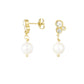 Diamond pearl earrings