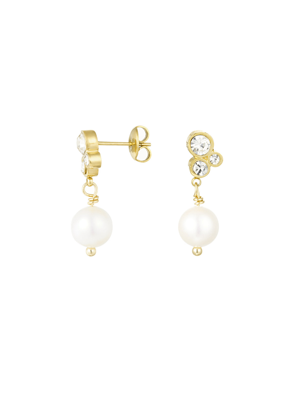 Diamond pearl earrings