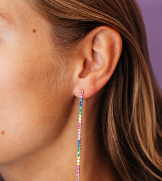 Tennis earrings rainbow