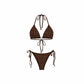 Bruine triangle bikini met gouden studs, MaeClaire swimwear