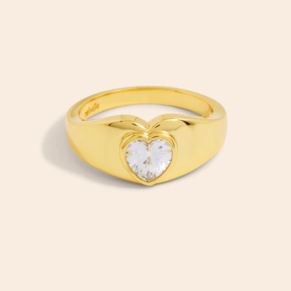 Zirconia heart ring