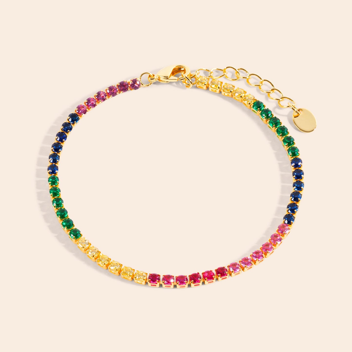 Perfect tennis bracelet rainbow