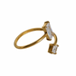 Gold spiral ring with rectangle rhinestones | Stainless steel