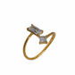 Gold spiral ring with rectangle rhinestones | Stainless steel