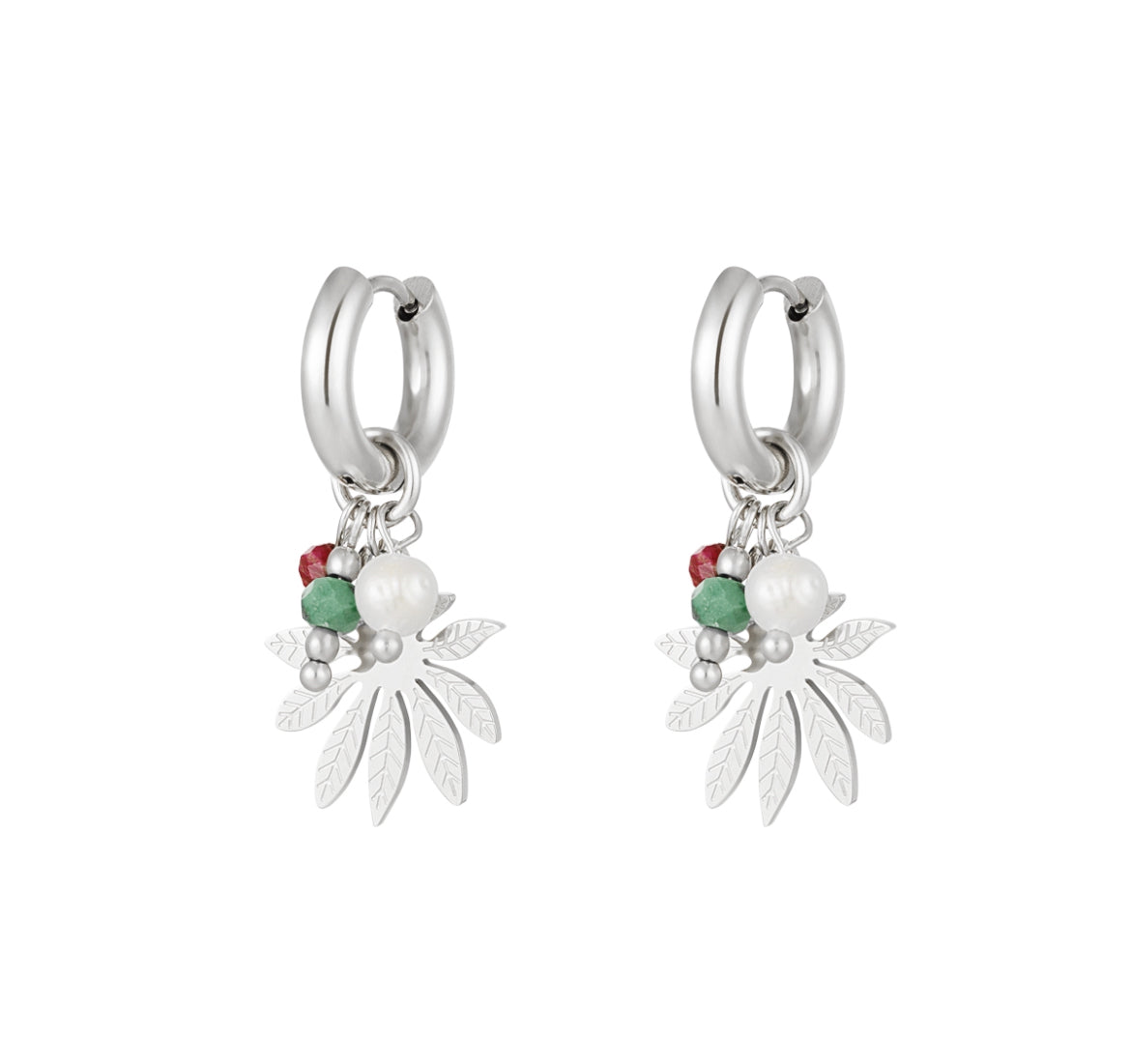 Earrings flower with beads - MaeClaire