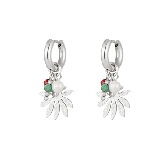 Earrings flower with beads - MaeClaire