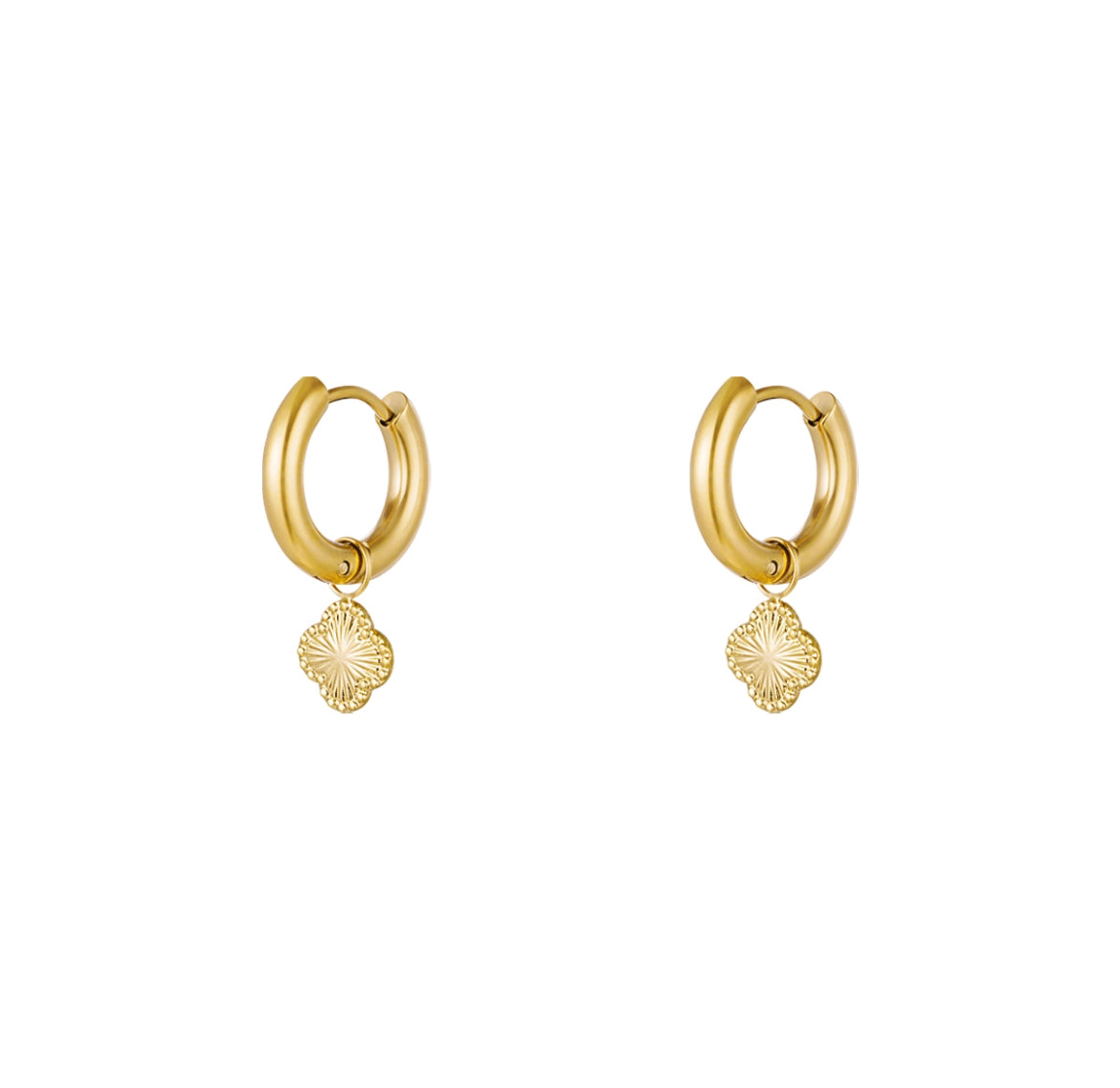 Earrings gold clover - MaeClaire