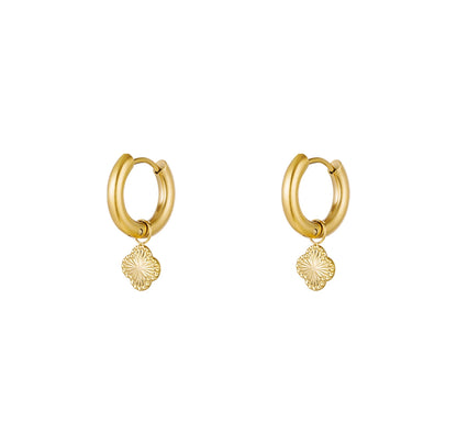 Earrings gold clover - MaeClaire