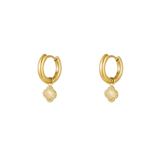 Earrings gold clover - MaeClaire