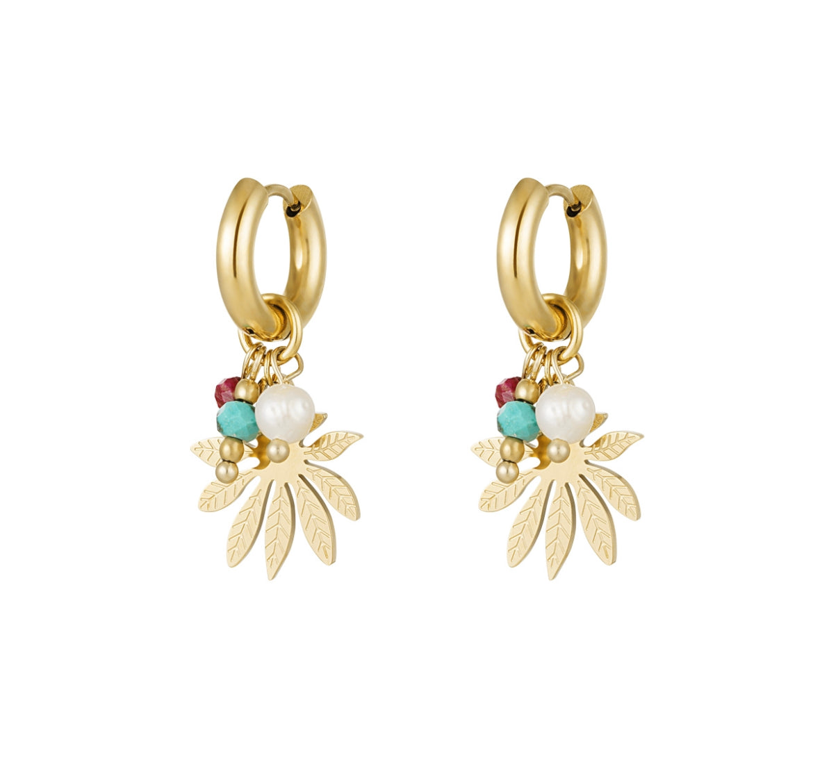 Earrings flower with beads - MaeClaire