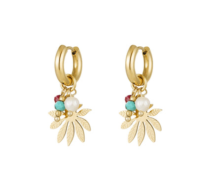 Earrings flower with beads - MaeClaire