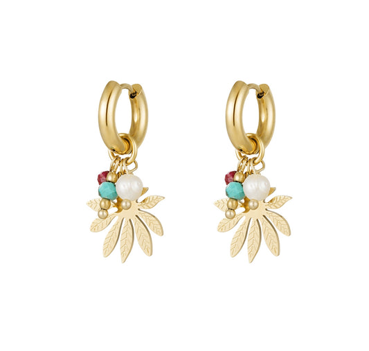 Earrings flower with beads - MaeClaire