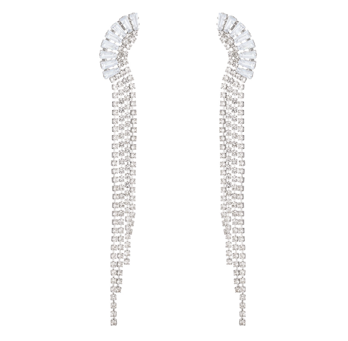 Rhinestone earrings gracefull detail - holiday - MaeClaire