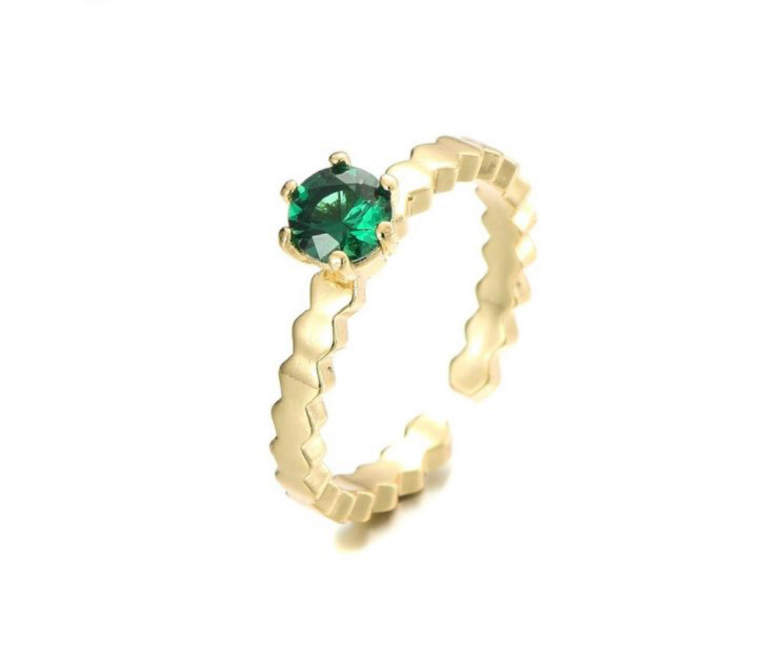 Amelie green stone gold - MaeClaire