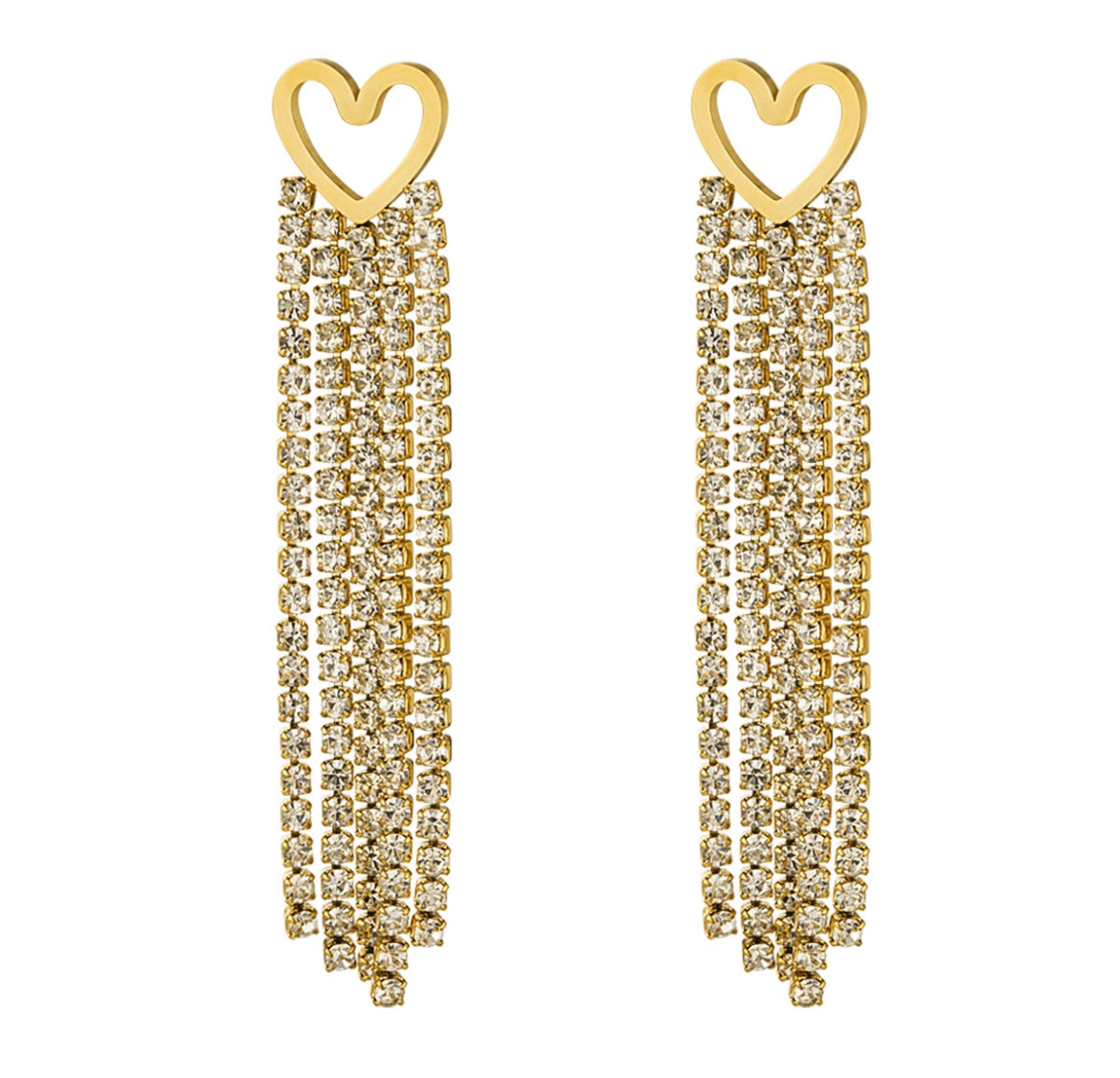 Earrings heart with zirconia - MaeClaire